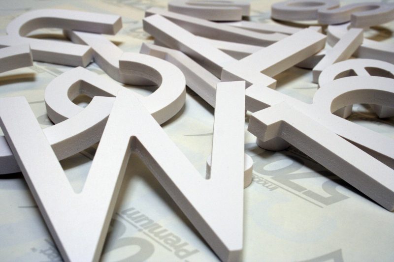 cut out lettering plastic letters Oxfordshire Foamex