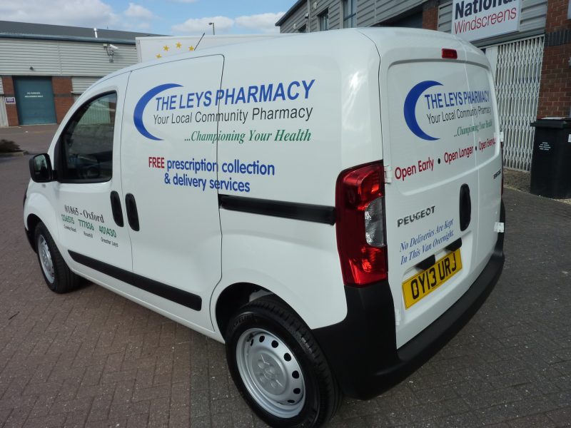 vehicle signage pharmacy van graphics Oxford Cowley Headington