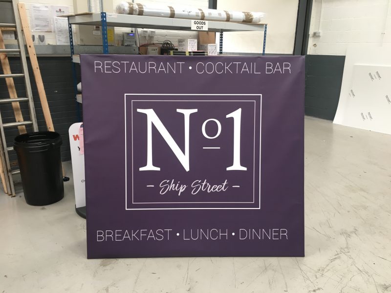 printed canopy signage Oxford restaurant signs