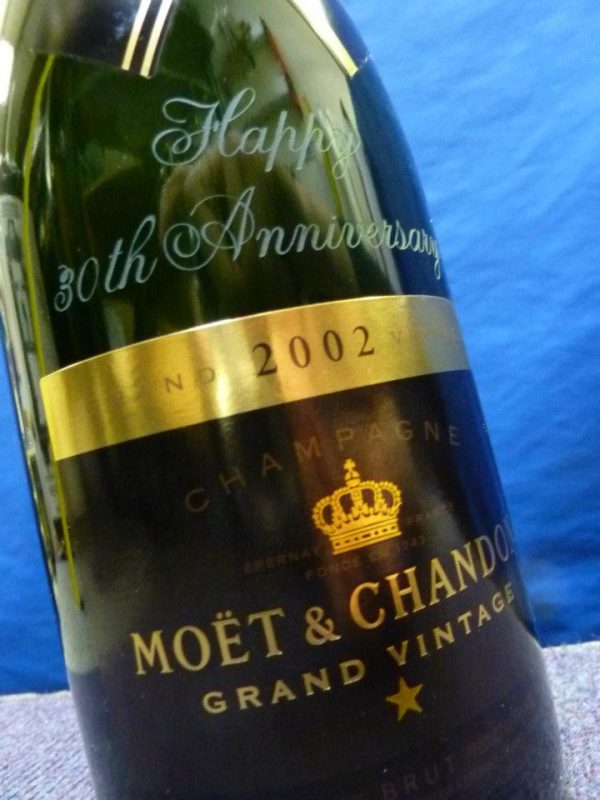 champagne bottle engraving name Oxford