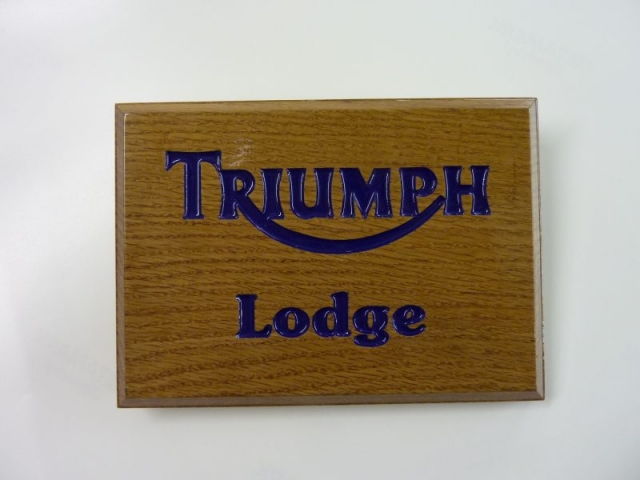 hardwood sign engraved painted lettering