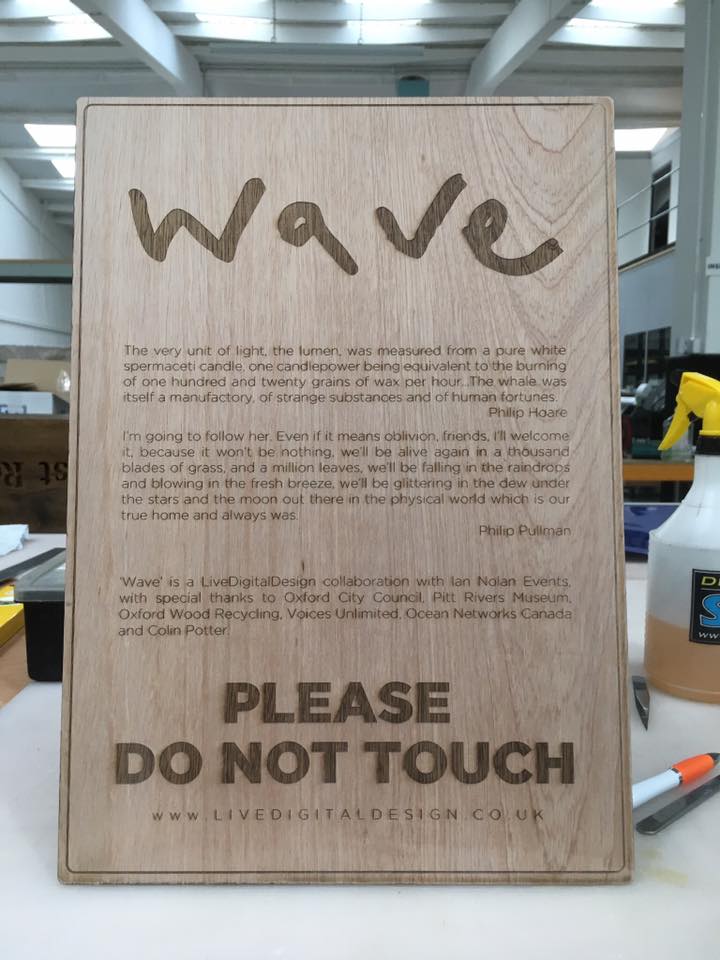 plywood sign laser etched Oxford