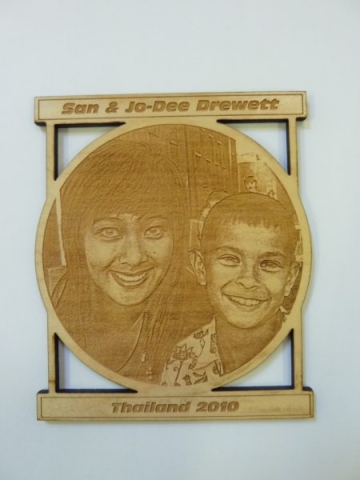 photo onto wood laser etched Oxford