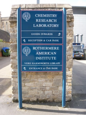 metal posted sign into concrete printed graphics Oxford