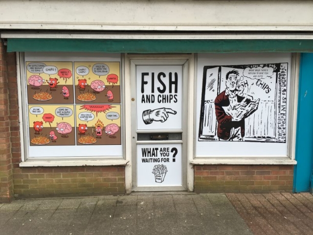 advertising signage vinyl window lettering Headington Oxford
